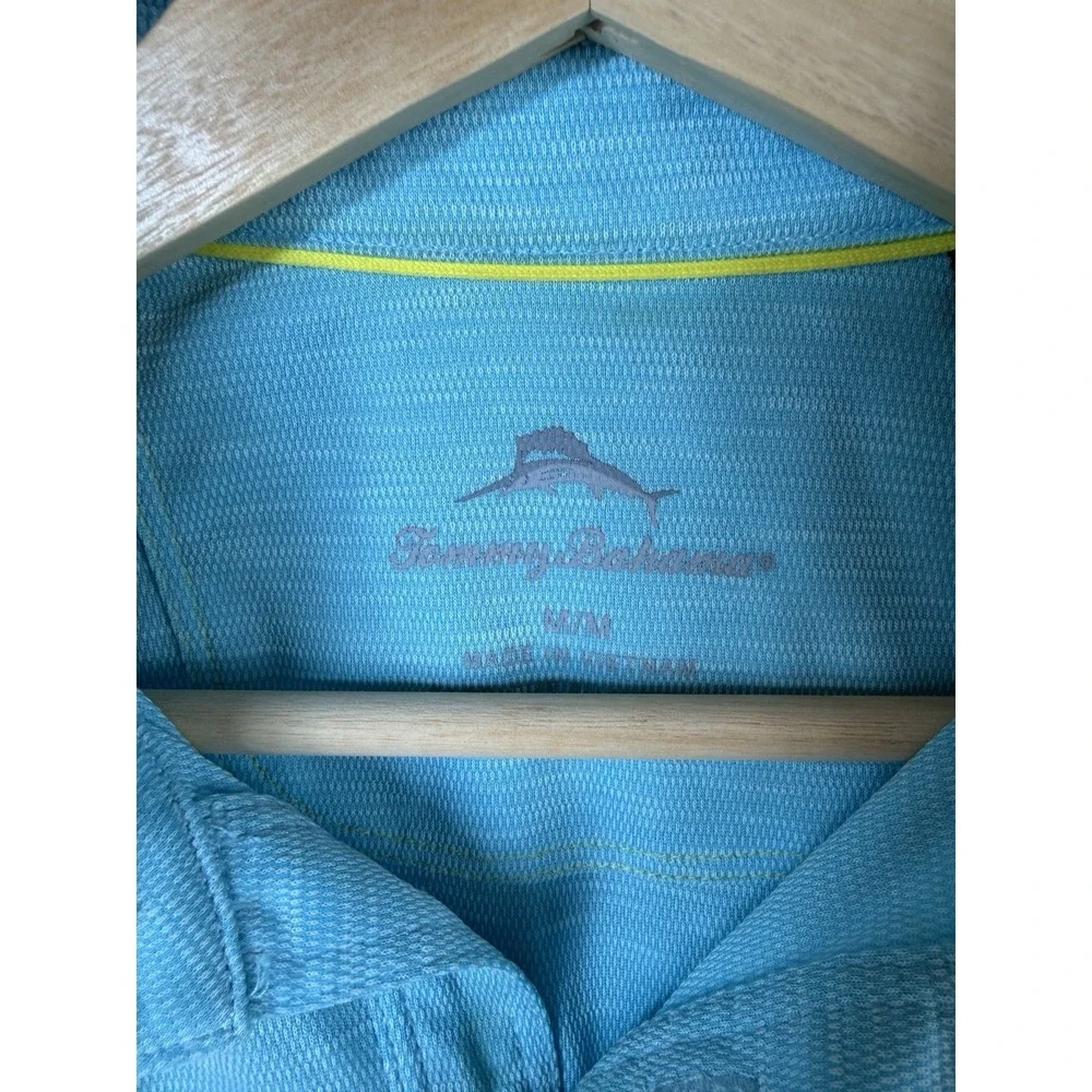 Tommy Bahama IslandZone Polo Shirt Mens Medium Blue Performance Golf